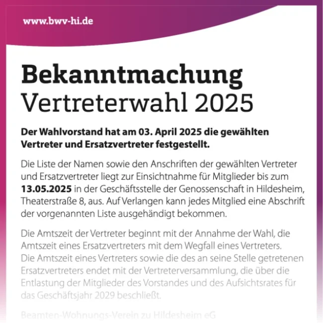 Bekanntmachung