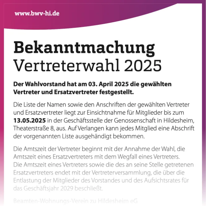 Bekanntmachung